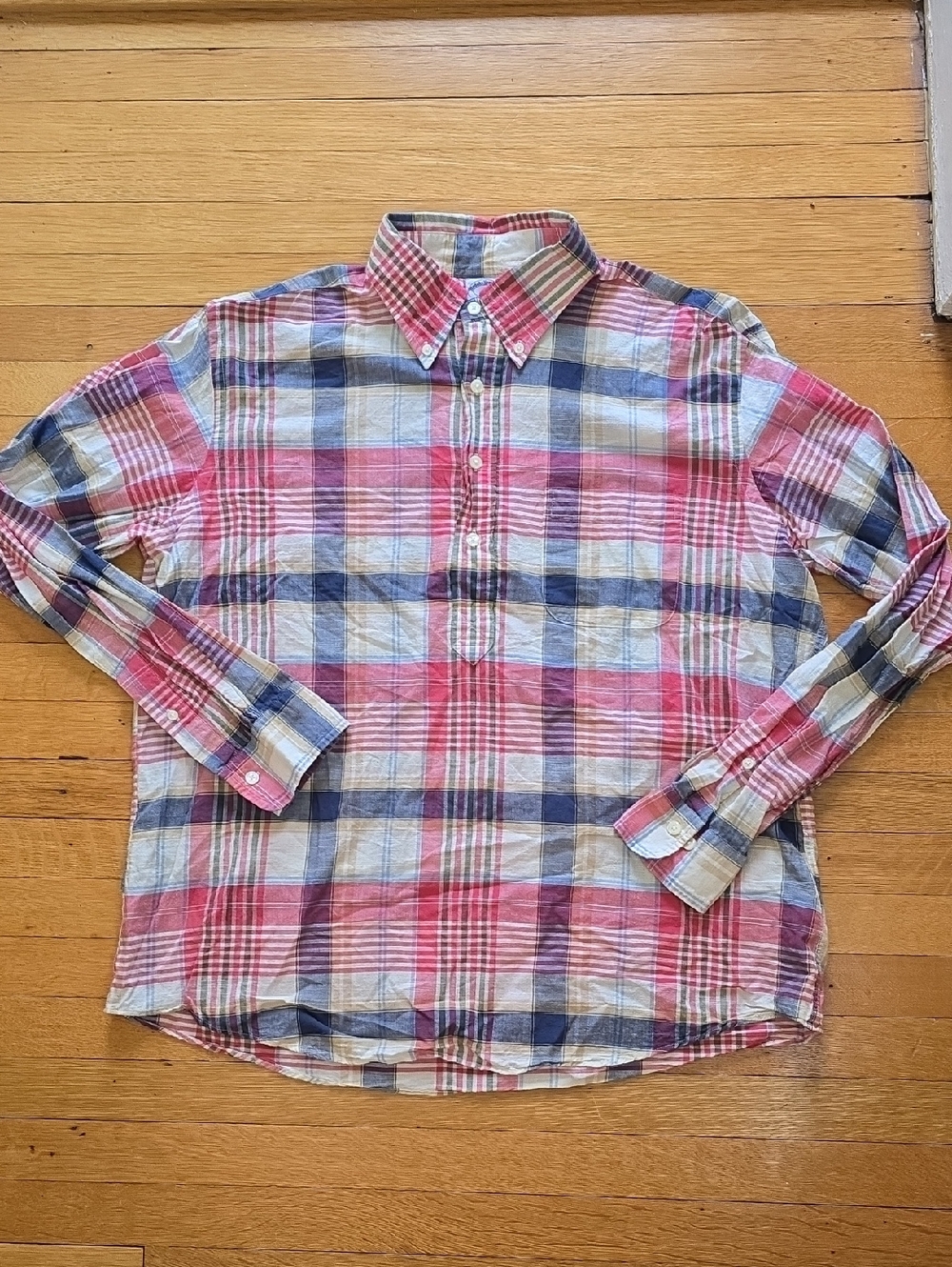 Brooks Brothers, Plaid Popover Shirt, Multicolor, EUC, Men's L